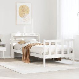vidaXL Bed Frame without Mattress White 90x190 cm Single Solid Wood Pine
