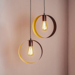 SIGMA Hula pendant light, 2-bulb, black/gold
