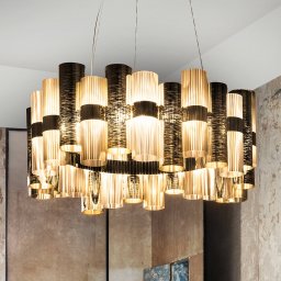 Slamp La Lollo L LED hanging lamp, Ø 80 cm, gold