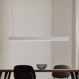 TK Lighting Luxe LED pendant light, white, length 112.5 cm, metal, 4,000 K