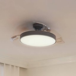 Philips LED ceiling fan Atlas, nickel, quiet, CCT