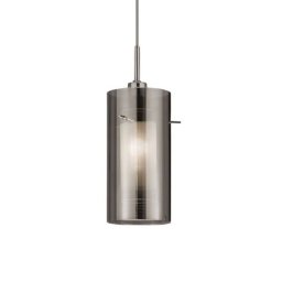 Searchlight Duo 2 pendant light, smoky glass/chrome one-bulb
