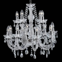 Searchlight Classic Marie Therese chandelier, 12-bulb, chrome