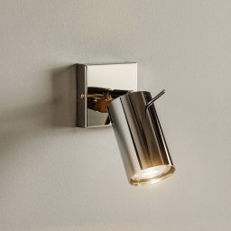 SOLLUX LIGHTING Wall spotlight Round, chrome, 1-bulb