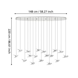 EGLO Stars Of Light LED hanging light Paratebueno chrome 17-fl.