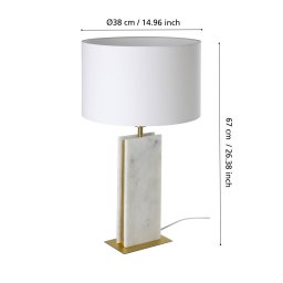 EGLO Stars Of Light Belesar table lamp, textile, white, E27