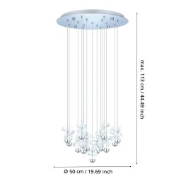 EGLO Stars Of Light LED hanging light Pianopoli chrome Ø 50 cm