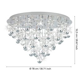 EGLO Stars Of Light LED ceiling lamp Pianopoli chrome Ø 78cm