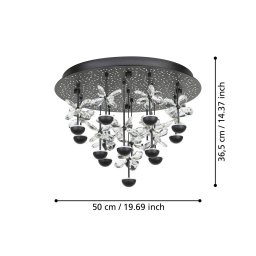EGLO Stars Of Light LED ceiling lamp Pianopoli black Ø 50cm