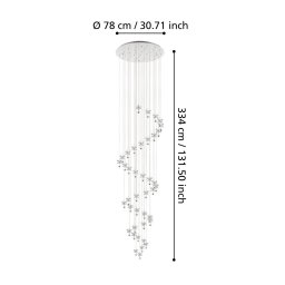 EGLO Stars Of Light LED pendant light Pianopoli chrome Ø 78 cm