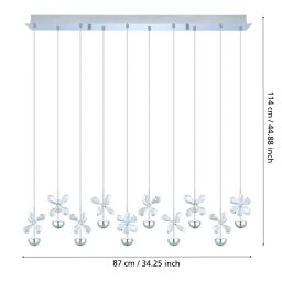EGLO Stars Of Light LED pendant lamp Pianopoli, chrome, length 87 cm