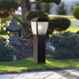 Searchlight Seattle bollard light, IP44, black, height 73 cm, metal