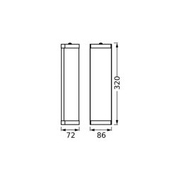 OSRAM wall lamp BATHROOM black length 46 cm metal/glass IP44