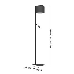 EGLO Stars Of Light Foligno floor lamp, black, reading lamp