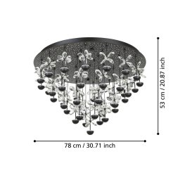 EGLO Stars Of Light LED ceiling lamp Pianopoli black Ø 78cm