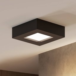 Prios LED ceiling lamp Alette, black, 6 W, CCT, dimmable