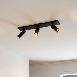 Arcchio Brinja Slim ceiling spotlight, black, 3-bulb GU10 MR11