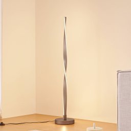 Lindby LED floor lamp Jaren, black/brown, 114 cm, CCT