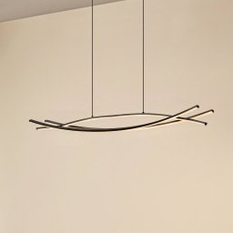 Lucande Sayori LED pendant light, 98 cm, black, dimmable