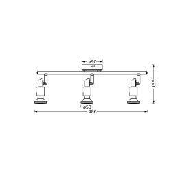 OSRAM ceiling spotlight, white, 3-bulb, metal, GU10-LED 927 dimmable