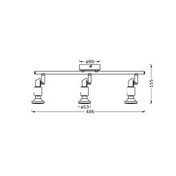 OSRAM ceiling spotlight, black, 3-bulb, metal, GU10 LED 927, dimmable