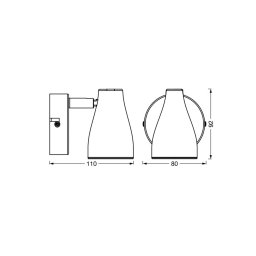 OSRAM PEAR ceiling spotlight, grey, 1-bulb, GU10 LED 2,700 K