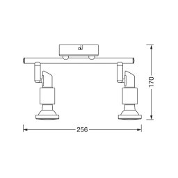 OSRAM ceiling spotlight, silver, metal, 2-bulb, GU10 LED, 2,700 K