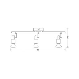OSRAM ceiling spotlight, silver, metal, 3-bulb, GU10 LED, 2,700 K