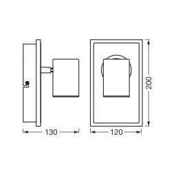 OSRAM LED wall spotlight MARS CLICK-SELECT, 1 spot, black
