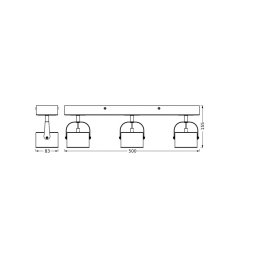 OSRAM LED ceiling light Jupiter, 3-bulb, silver, metal