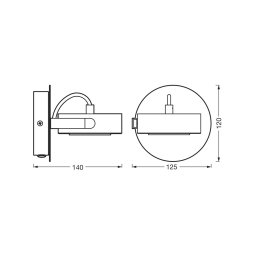 OSRAM LED wall spotlight VENUS, white, 1-bulb, metal 3,000 K