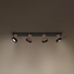 OSRAM LED ceiling spotlight PLUTO, black, 4 spots, 3,000 K
