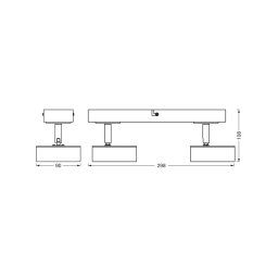 OSRAM LED ceiling spotlight PLUTO, black, 2 spots, 3,000 K