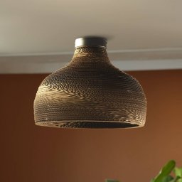 OSRAM ceiling light HAT, brown, Ø 36 cm, corrugated cardboard, E27