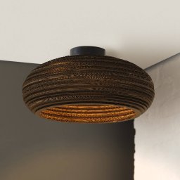 OSRAM DROP ceiling light, brown, Ø 40 cm, corrugated cardboard, E27
