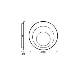 OSRAM LED ceiling lamp ORBIS SPIRAL ROUND Ø 40 cm white up/down