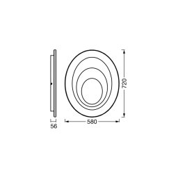 OSRAM LED ceiling light ORBIS SPIRAL OVAL, Ø 72 cm white 63 W