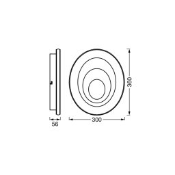 OSRAM LED ceiling light ORBIS SPIRAL OVAL, Ø 36 cm white 27 W
