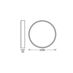 OSRAM LED ceiling lamp ORBIS SLIM MOIA black Ø 38 cm metal