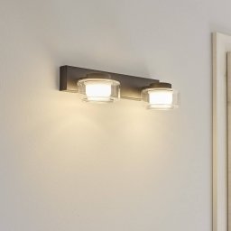 OSRAM ORBIS FLAME LED wall light, black, 2-bulb, CCT IP44