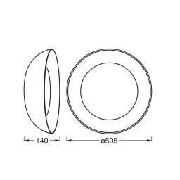 OSRAM ORBIS ALVA LED ceiling lamp, black/wood finish, Ø 51 cm