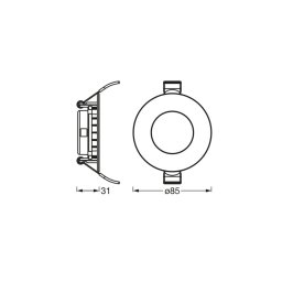 OSRAM LED recessed ceiling light SLIM, Ø 9 cm, 4,000 K, white