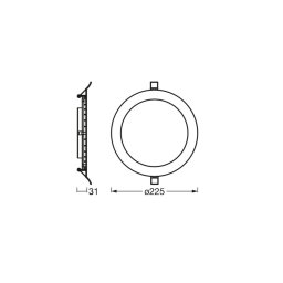 OSRAM LED recessed ceiling light SLIM, Ø 23 cm, 3,000 K, white