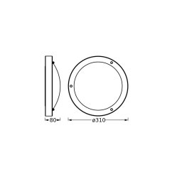 OSRAM ceiling lamp BATHROOM, black Ø 31 cm metal/glass IP44