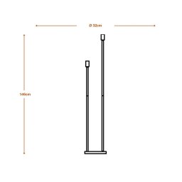 OSRAM DECOR STICK floor lamp, dark grey, height 146 cm, 2 x E27
