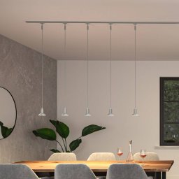 Paulmann URail pendant light Runa, matt chrome, GU10