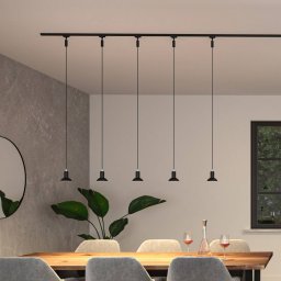 Paulmann URail pendant light Runa, matt black, GU10