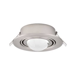 Lindby recessed spotlight Jyla, nickel, 3,000 K, Ø 13 cm, lens