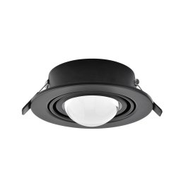 Lindby recessed spotlight Jyla, black, 4,200 K,Ø 13 cm, lens