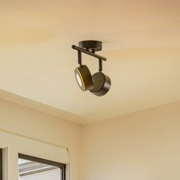 Lindby spotlight Jyla, black, 2,700 K, 2-bulb, GX53